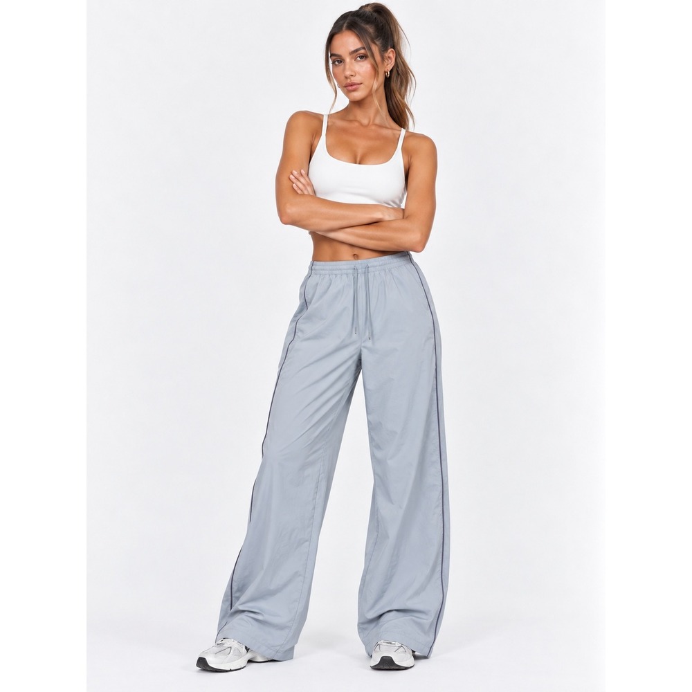 Lululemon Pants Silver Blue Wide Leg Piping Womens Size 12 L